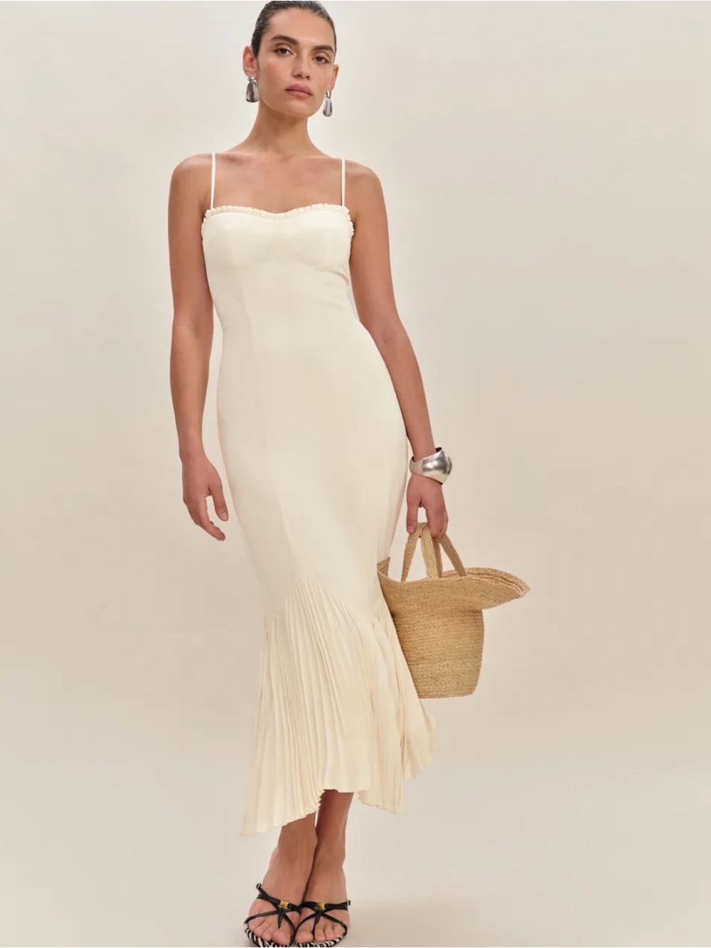 Reformation Aiko Dress - Ivory (fior de latte)